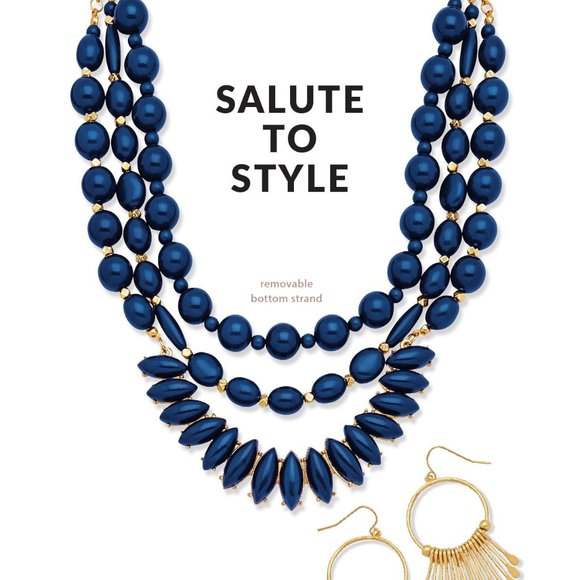 NWOT Premier Designs In The Navy Necklace - Picture 2 of 10